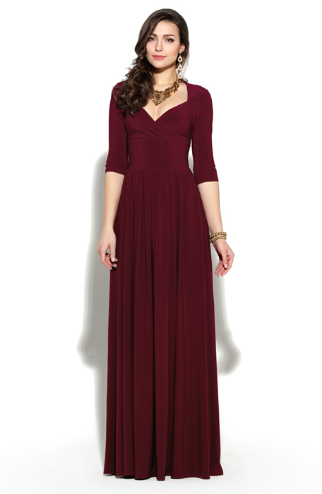 Длинное трикотажное платье