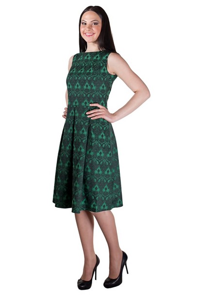 Kristy - изящное платье из принтованного жаккарда